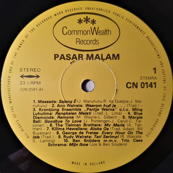 Various : Pasar Malam (LP,Compilation,Stereo)
