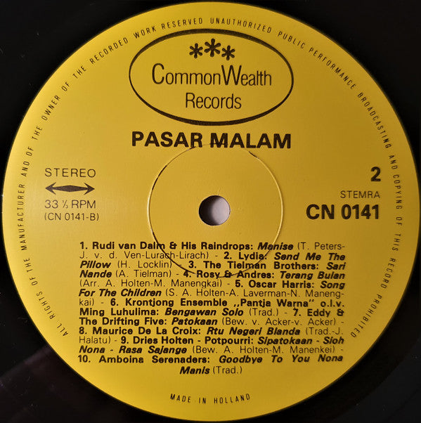 Various : Pasar Malam (LP,Compilation,Stereo)