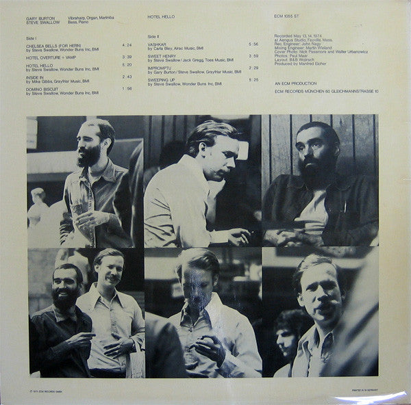Gary Burton, Steve Swallow : Hotel Hello (LP, Album)