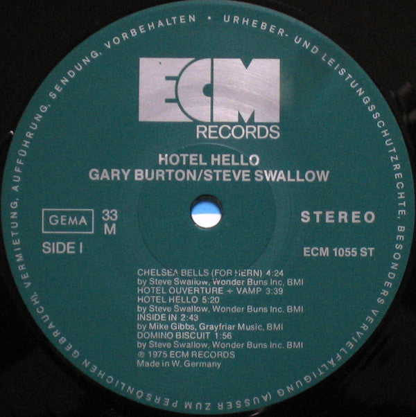 Gary Burton, Steve Swallow : Hotel Hello (LP, Album)