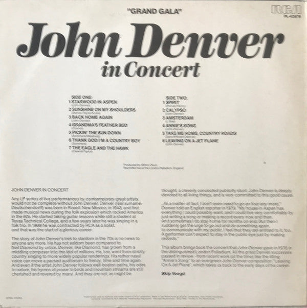 John Denver : In Concert (LP, Album, RE)
