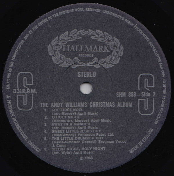 Andy Williams : The Andy Williams Christmas Album (LP, Album, RE)