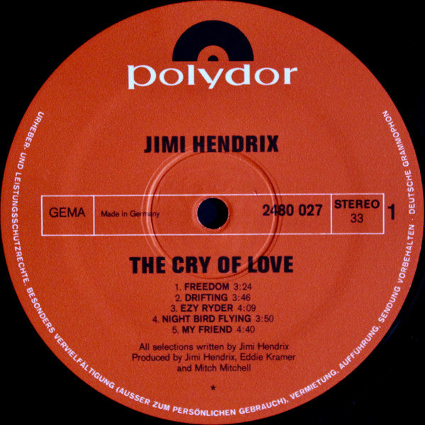 Jimi Hendrix - The Cry Of Love (LP, Album) - De Platen Aap – Vinylwinkel in Brielle & online webshop voor muziekliefhebbers