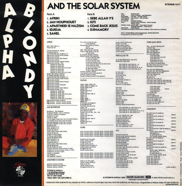 Alpha Blondy : Apartheid Is Nazism (LP, Album, RE)