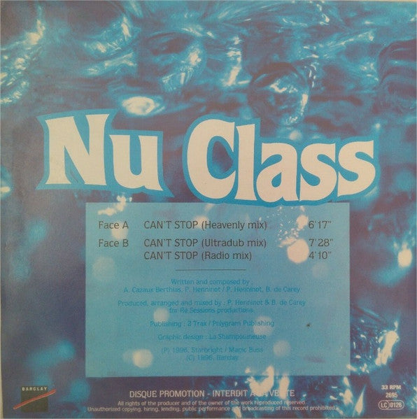 Nu Class : Can't Stop (12", Promo)