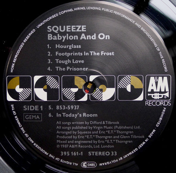 Squeeze (2) : Babylon And On (LP, Album)