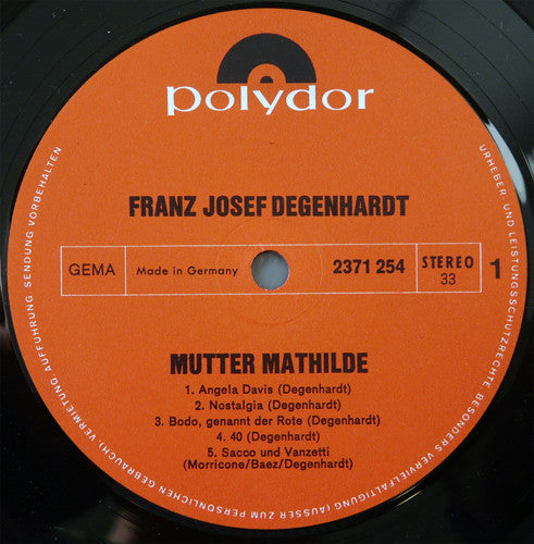 Franz Josef Degenhardt : Mutter Mathilde (LP, Album)