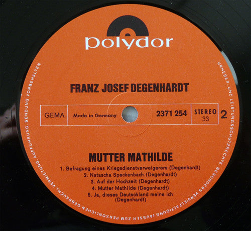 Franz Josef Degenhardt : Mutter Mathilde (LP, Album)