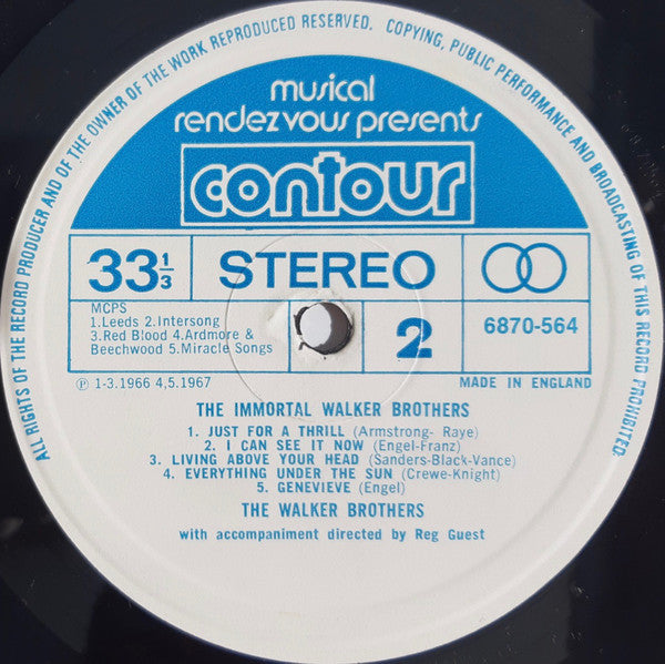 The Walker Brothers : The Immortal Walker Brothers (LP, Comp, RE)