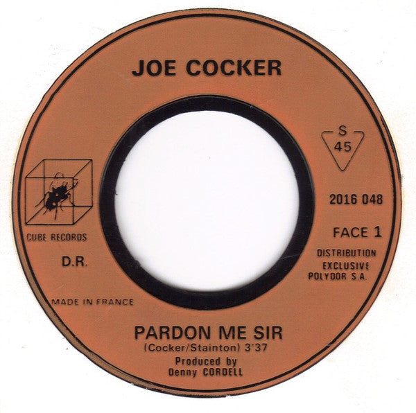 Joe Cocker - Pardon Me Sir (7", Single) - De Platen Aap – Vinylwinkel in Brielle & online webshop voor muziekliefhebbers