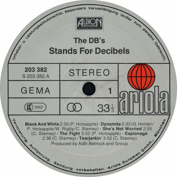 The dB's : Stands For Decibels (LP, Album)