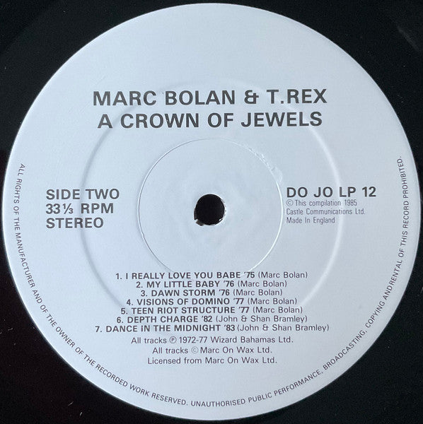 Marc Bolan & T. Rex : A Crown Of Jewels (LP, Comp)
