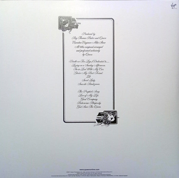 Queen : A Night At The Opera (LP, Album, RE, RM, RP, Emb)