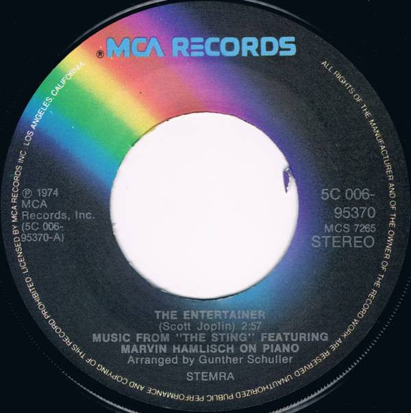 Marvin Hamlisch : Music From "The Sting" - The Entertainer (7", Single)