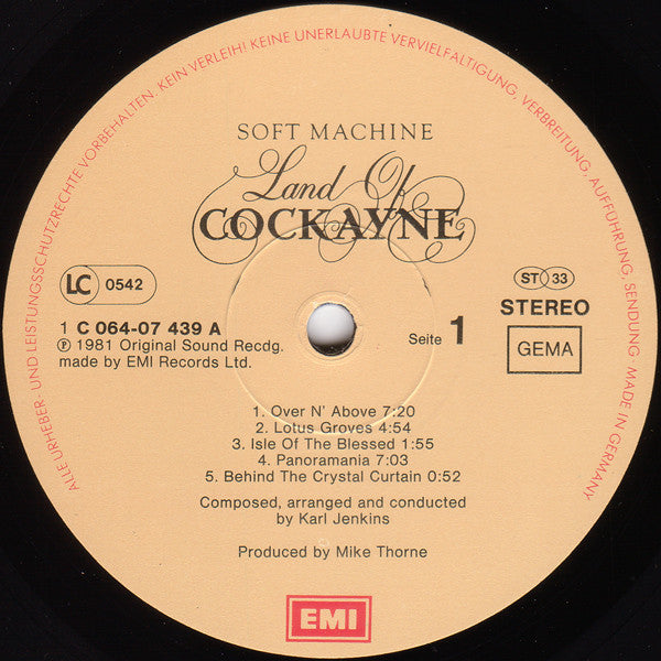 Soft Machine : Land Of Cockayne (LP, Album)