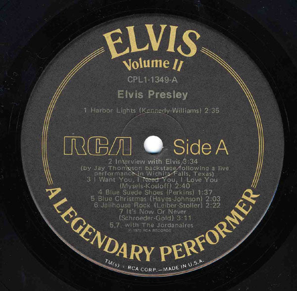 Elvis Presley : A Legendary Performer - Volume 2 (LP,Compilation)