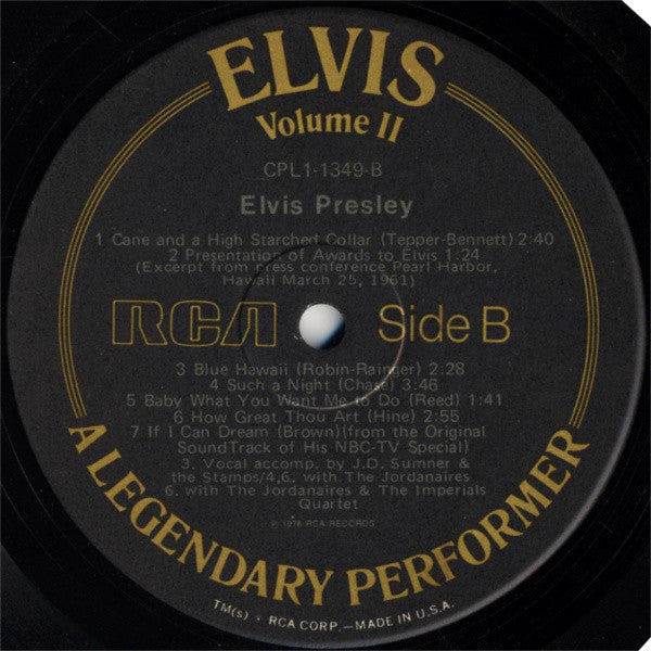 Elvis Presley : A Legendary Performer - Volume 2 (LP,Compilation)