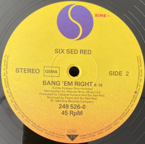 Six Sed Red : Shake It Right (12", GEM)