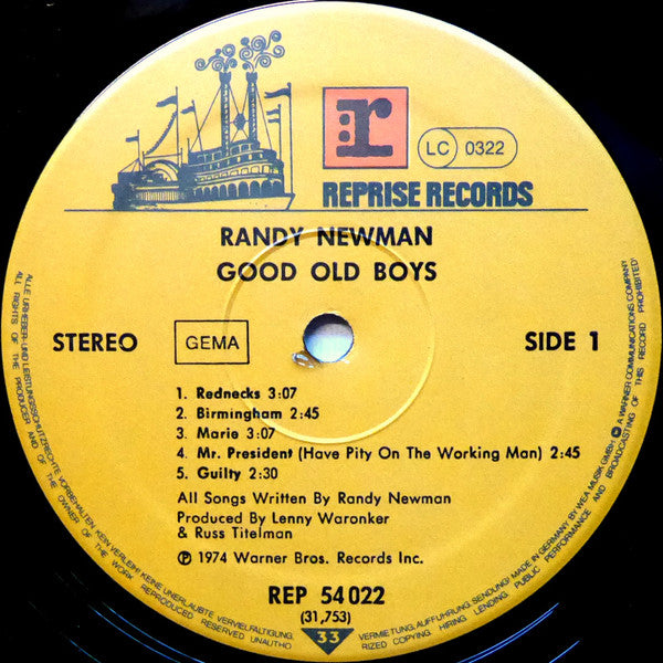 Randy Newman : Good Old Boys (LP, Album, RE)