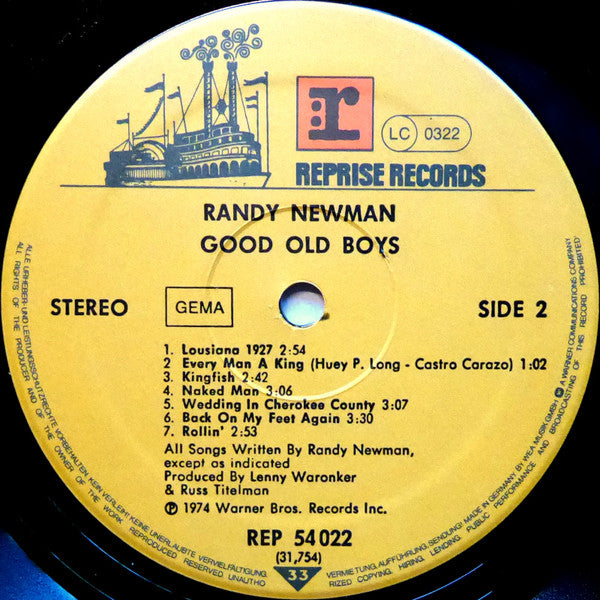 Randy Newman : Good Old Boys (LP, Album, RE)