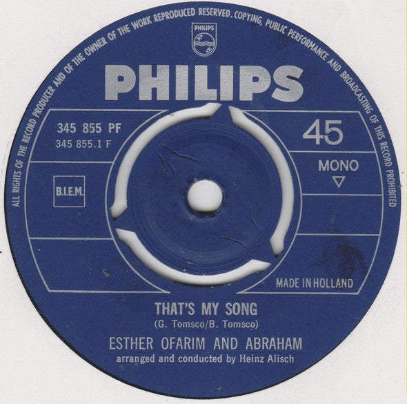Esther Ofarim And Abraham* : That's My Song / Tell It On The Mountain (7", Single, Mono)