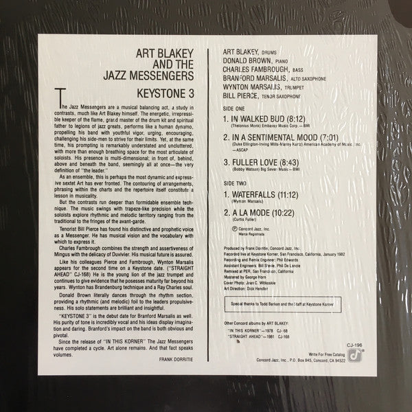 Art Blakey And The Jazz Messengers* : Keystone 3 (LP, Album)