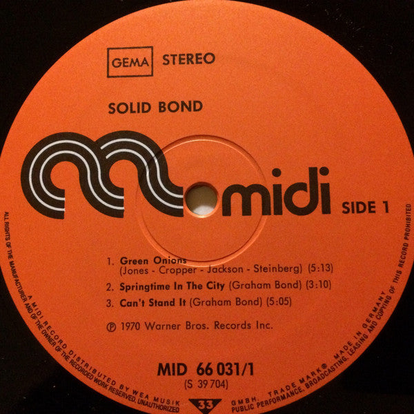 Graham Bond : Solid Bond (2xLP, Album, RE)