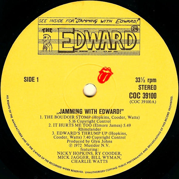 Nicky Hopkins, Ry Cooder, Mick Jagger, Bill Wyman, Charlie Watts : Jamming With Edward! (LP, Album)