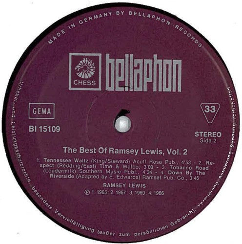 Ramsey Lewis : The Best Of Ramsey Lewis Vol. 2 (LP, Comp)