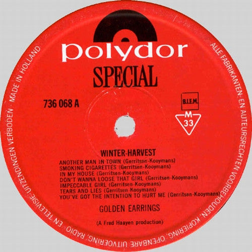 Golden Earring - Winter-Harvest (LP, Album, Mono) - De Platen Aap – Vinylwinkel in Brielle & online webshop voor muziekliefhebbers