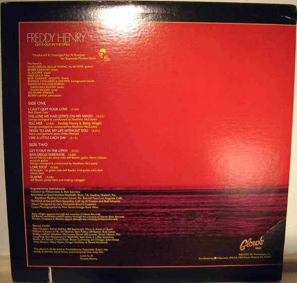 Freddy Henry : Get It Out In The Open (LP, Album, Pre)