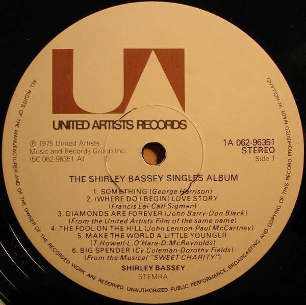 Shirley Bassey : The Shirley Bassey Singles Album (LP, Comp, RE)