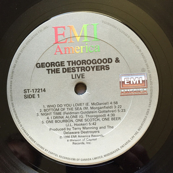 George Thorogood & The Destroyers : Live (LP, Album)