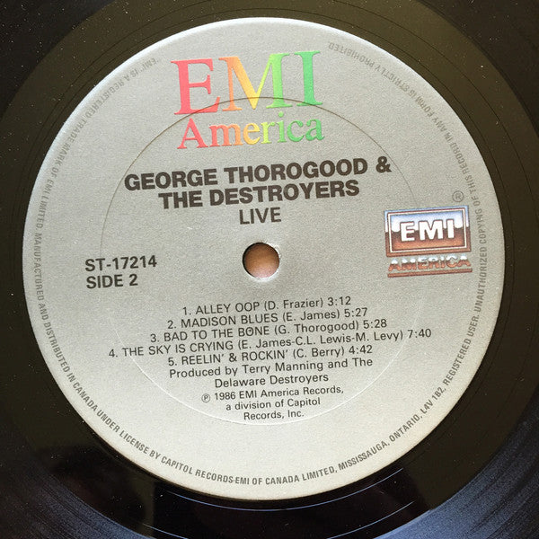 George Thorogood & The Destroyers : Live (LP, Album)