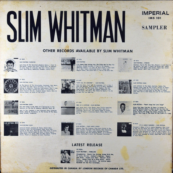 Slim Whitman : Sampler (LP, Smplr)