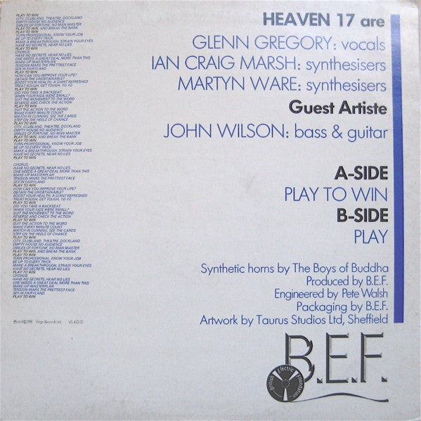 Heaven 17 : Play To Win (12",45 RPM,Single,Stereo)