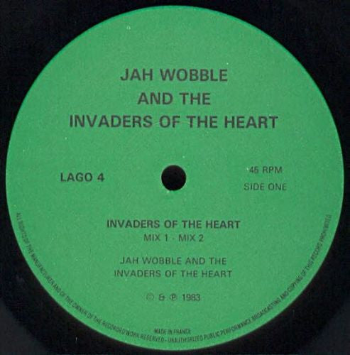 Jah Wobble And The Invaders Of The Heart* : Invaders Of The Heart (12")