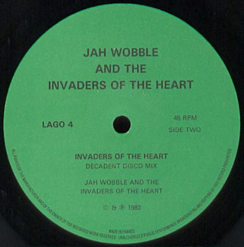 Jah Wobble And The Invaders Of The Heart* : Invaders Of The Heart (12")
