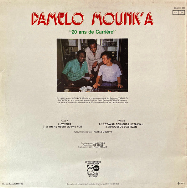 Pamelo Mounk'a Accompagné De Orchestre Afrisa L'international Avec Tabu Ley Rochereau Et Mbilia Bel : 20 Ans De Carrière (LP)
