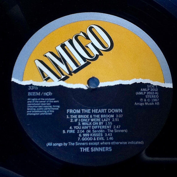 The Sinners (2) : From The Heart Down (LP, Album)