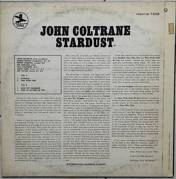 John Coltrane : Stardust (LP, Album, RE)