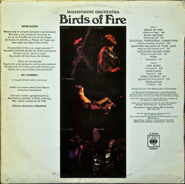 Mahavishnu Orchestra : Birds Of Fire (LP, Album)
