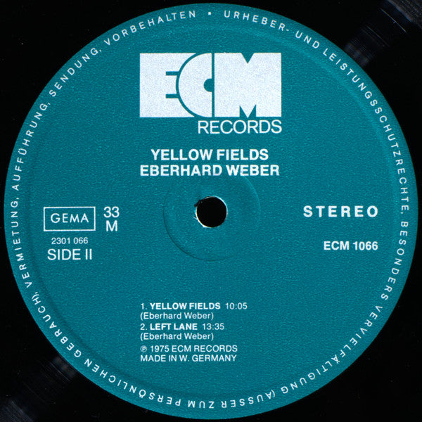 Eberhard Weber : Yellow Fields (LP, Album)
