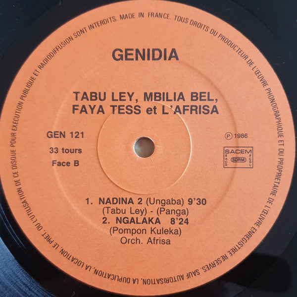 Tabu Ley Rochereau - Mbilia Bel & Faya Tess Et Orchestre Afrisa L'International : Seigneur Tabu Ley - Mbilia Bel, Faya Tess Et L'Afrisa (LP,Album)