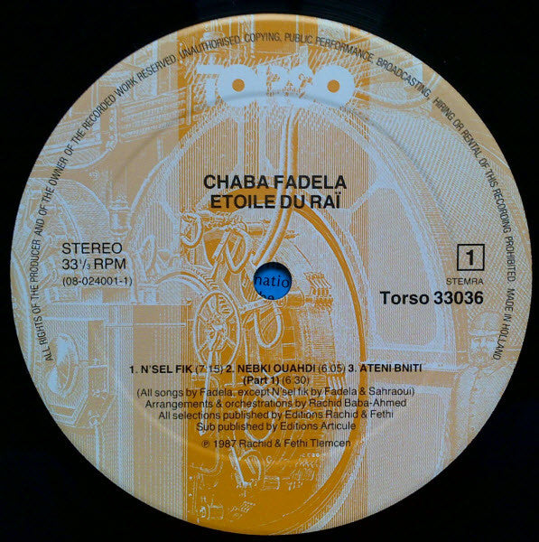 Fadela* : شابة فضيلة  Fadela - Étoile Du Raï (LP, Album)