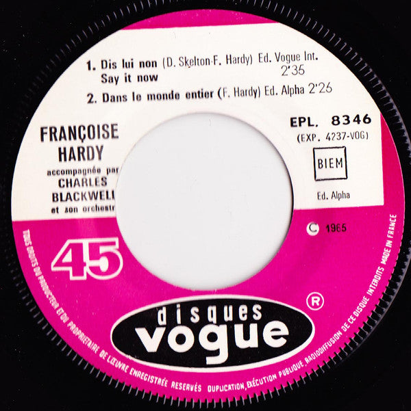 Françoise Hardy : Dis-Lui Non (7", EP)