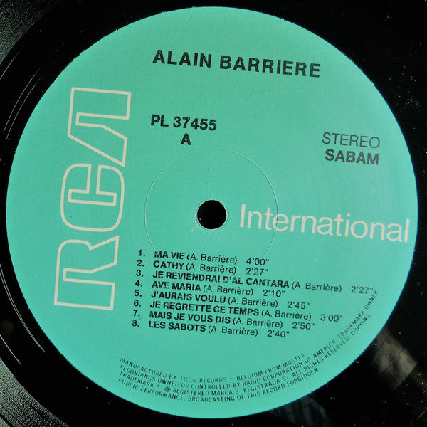Alain Barrière : Ma Vie (LP, Comp)