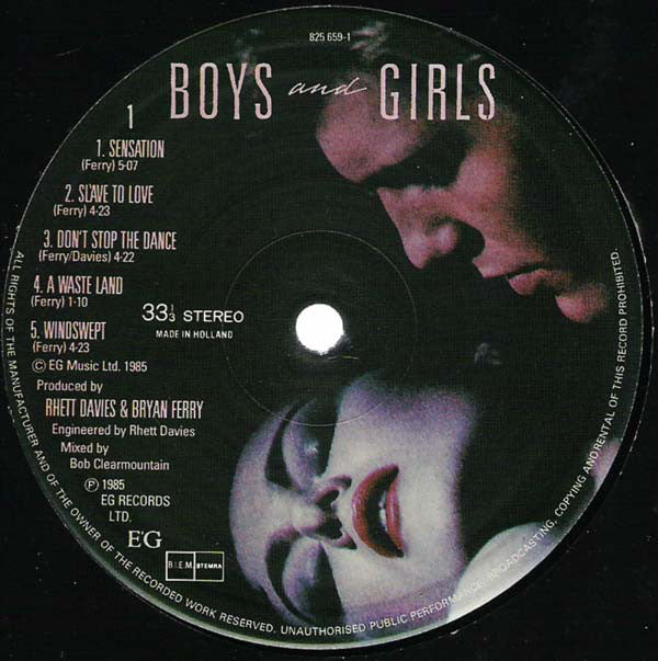 Bryan Ferry : Boys And Girls (LP, Album)