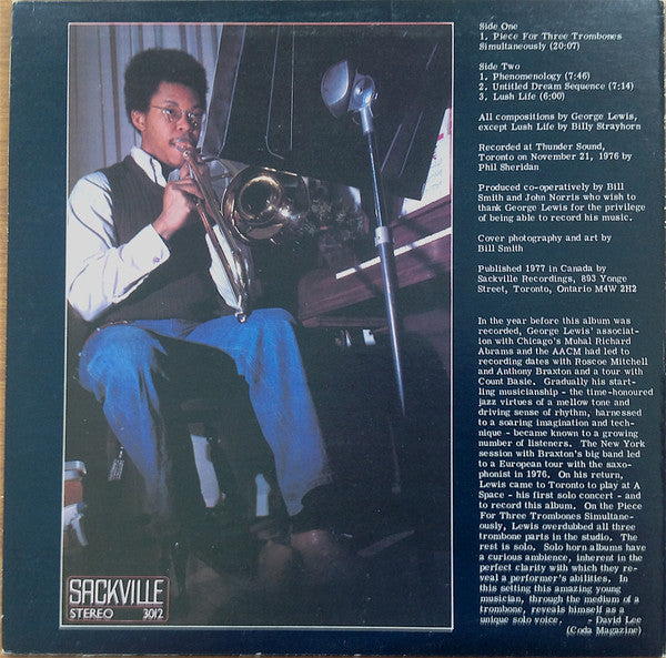 George Lewis : The George Lewis Solo Trombone Record (LP, Album)