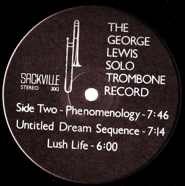 George Lewis : The George Lewis Solo Trombone Record (LP, Album)